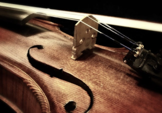 A closeup of a violin